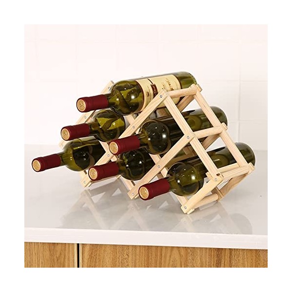 GaRcan Casier à vin Casier à vin en Bois Porte-Vin Créatif Pliant Casier à Vin en Bois Ornements Ornements Multi-Bouteilles C