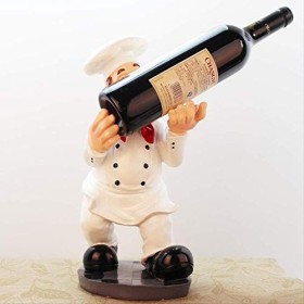 SAWEEZ Figurine Peinte à la Main Ornement décoration Ornement Figurine Statue résine Artisanat Chef casier à vin créatif casi