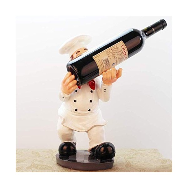 SAWEEZ Figurine Peinte à la Main Ornement décoration Ornement Figurine Statue résine Artisanat Chef casier à vin créatif casi