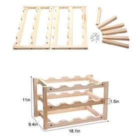 Casier à vin 10/12 casier à Bouteilles de vin en Bois Tige Suspendue étagère en Bois Massif Pliable casier à vin en Bois casi