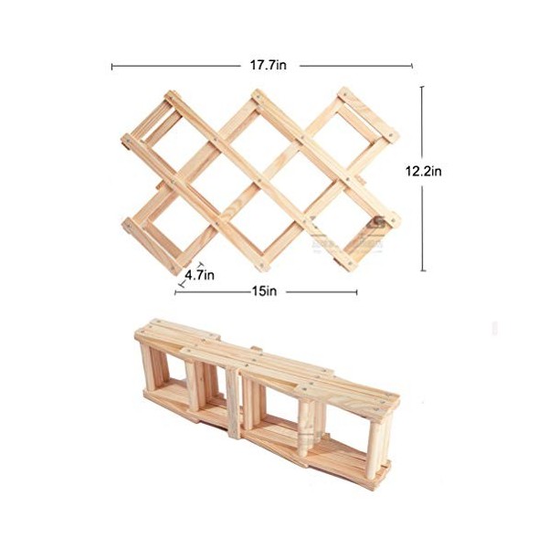 Casier à vin 10/12 casier à Bouteilles de vin en Bois Tige Suspendue étagère en Bois Massif Pliable casier à vin en Bois casi