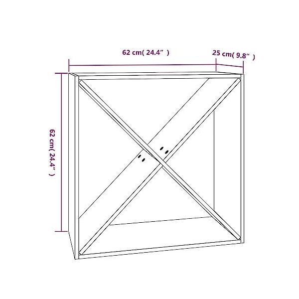 FAMIROSA Armoire à vin Blanc 62x25x62 cm Bois de pin Massif 7.3KG 