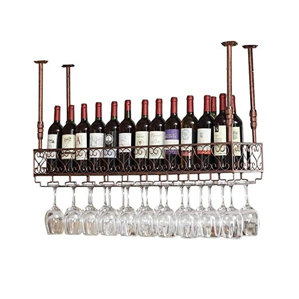 Casier à vin Porte-Bouteille de vin monté au Plafond Suspendu à Hauteur réglable | Porte-Bouteille de vin Suspendu monté au P