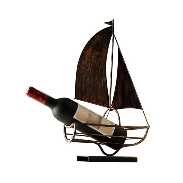 MObyat Casier à vin Casier à vin Support à vin créatif en métal pour Voilier, Support de Bouteille de vin de Table, Support A