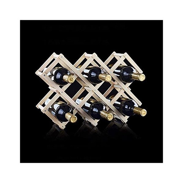 PUCHEN Casier à vin 10 Bouteilles Rouge Bricolage Porte-bière Cuisine Bar présentoir en Bois Massif Chambre Armoire à vin hôt