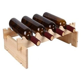 Casier à vin multicouche empilé |Étagère à bouteilles de vin superposée en bois massif |Présentoir de décoration domestique c