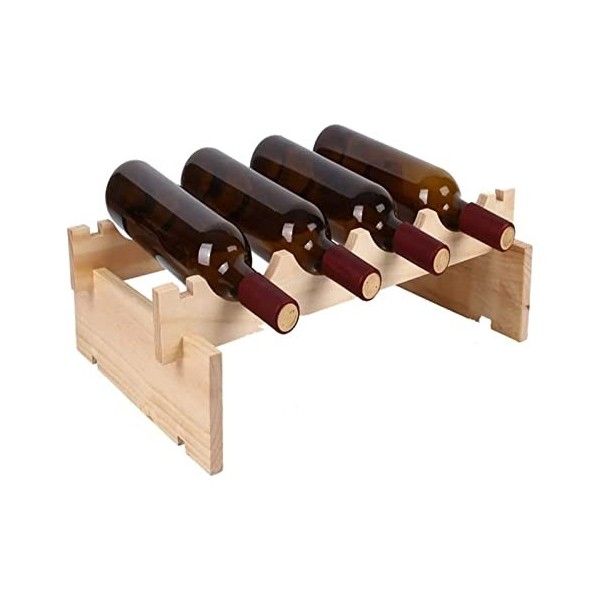 Casier à vin multicouche empilé |Étagère à bouteilles de vin superposée en bois massif |Présentoir de décoration domestique c