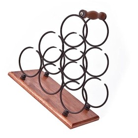 PRETYZOOM 1 Pc Casier à vin en Fer casier à vin de Table Rustique Organisateur de Bouteilles de vin Etagère dexposition prés