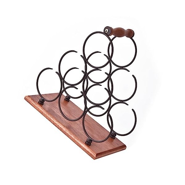 PRETYZOOM 1 Pc Casier à vin en Fer casier à vin de Table Rustique Organisateur de Bouteilles de vin Etagère dexposition prés