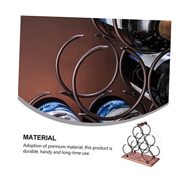 PRETYZOOM 1 Pc Casier à vin en Fer casier à vin de Table Rustique Organisateur de Bouteilles de vin Etagère dexposition prés