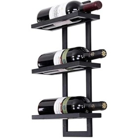 Casier à Vin Mural Étagère à Vin Murale Casier à vin mural en fer, support à bouteilles de vin en métal, support de verre à v