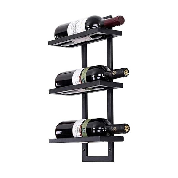 Casier à Vin Mural Étagère à Vin Murale Casier à vin mural en fer, support à bouteilles de vin en métal, support de verre à v