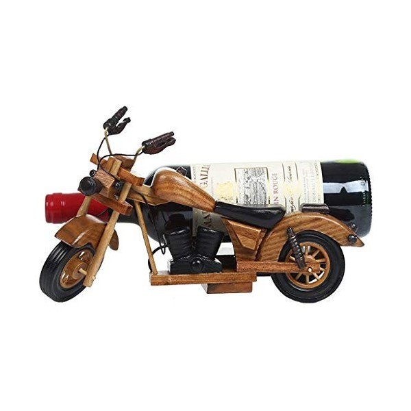 JacCos Casier à vin, Support Mural casier à vin de Moto Vintage pour Table | Porte-Bouteille de vin | Support à vin Rustique 