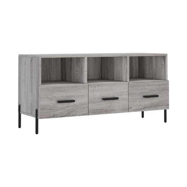 vidaXL Meuble TV Gris béton 102x36x50 cm Bois dingénierie