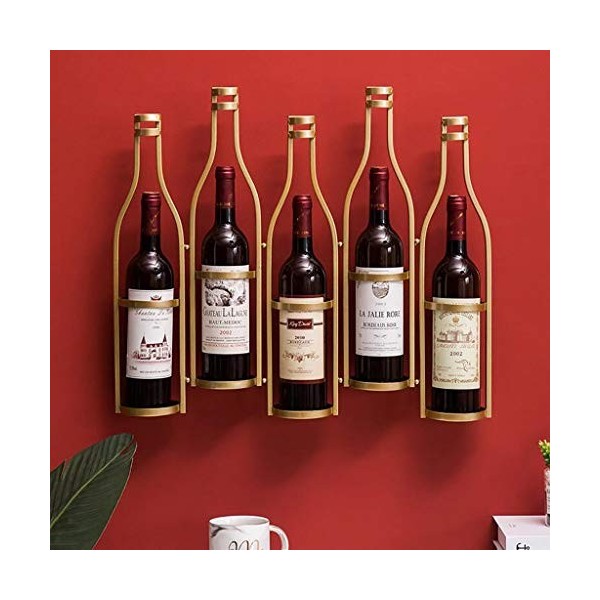 ANSNOW Casier À Vin Rétro Mural avec Cadre en Verre À Vin, Présentoir À Vin en Fer Forgé, Support de Décoration pour Casier À