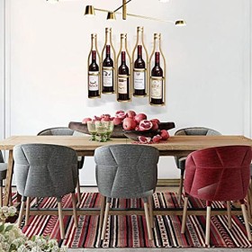 ANSNOW Casier À Vin Rétro Mural avec Cadre en Verre À Vin, Présentoir À Vin en Fer Forgé, Support de Décoration pour Casier À