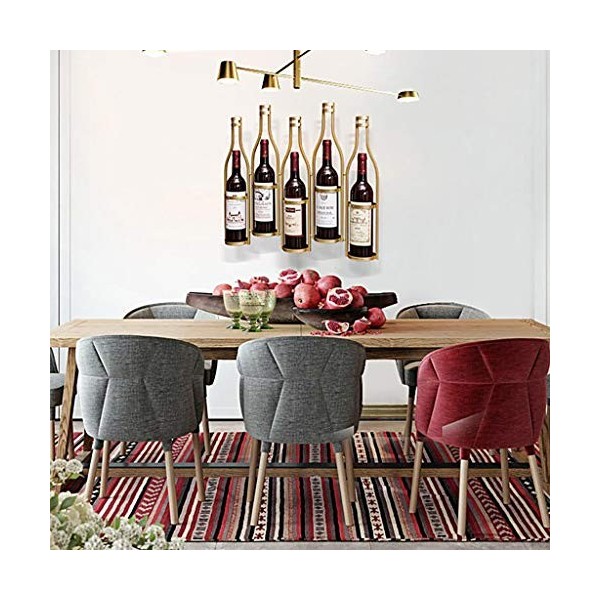 ANSNOW Casier À Vin Rétro Mural avec Cadre en Verre À Vin, Présentoir À Vin en Fer Forgé, Support de Décoration pour Casier À