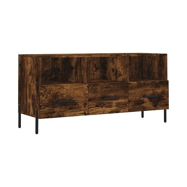 vidaXL Meuble TV Gris béton 102x36x50 cm Bois dingénierie