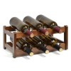 MObyat Casier à vin Casier à vin 2 Niveaux 6 Bouteilles en Bambou Affichage de Stockage de vin casier à vin empilable Support