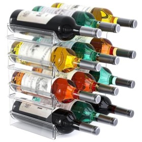 MObyat Casier à vin Casier à vin Casier à vin de Stockage daffichage à 4 Niveaux 12 conteneurs Support de Stockage de Boutei