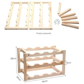 MObyat Casier à vin Casier à vin 3 Couches 12 Bouteilles de casier à vin en Bois présentoir à vin casier à vin Support de vin
