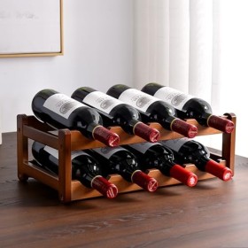 KUYATE Casier à vin, casier à Bouteilles de vin, casier à vin de comptoir en Bambou Robuste, casier à vin de comptoir, Insert