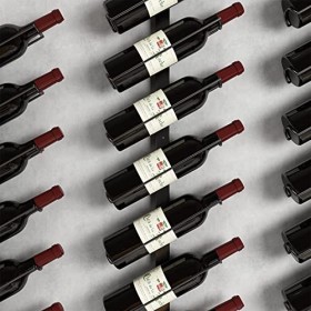 Casier à vin Industriel Mural en métal Noir, Support Suspendu pour Bouteille de vin, comptoir de Bar, décoration de Fond, Org