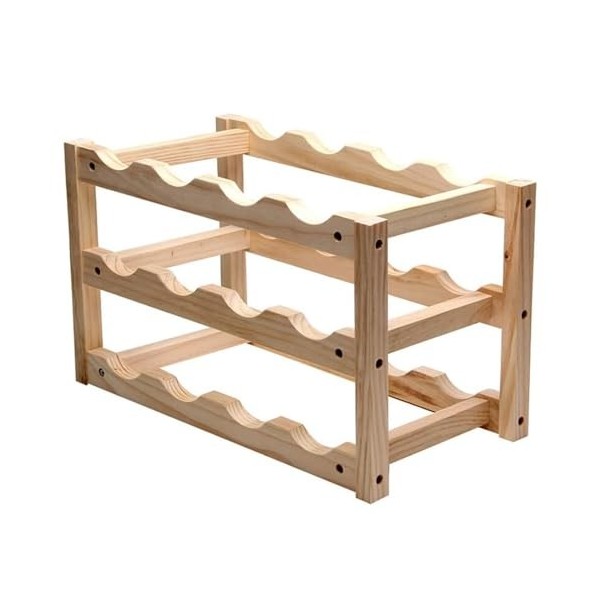 Casier à vin en Bambou Casier à vin 3 Couches 12 Bouteilles de casier à vin en Bois présentoir à vin casier à vin Support de 