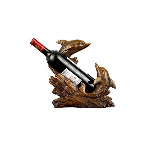 EINES Casier à vin de comptoir Casier à vin en Forme de Dauphin, décoration de Cuisine, Restaurant, casier à vin en résine, A