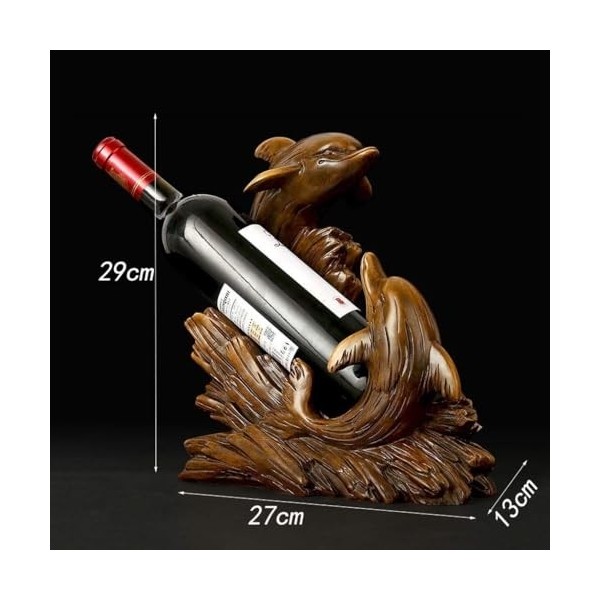 EINES Casier à vin de comptoir Casier à vin en Forme de Dauphin, décoration de Cuisine, Restaurant, casier à vin en résine, A