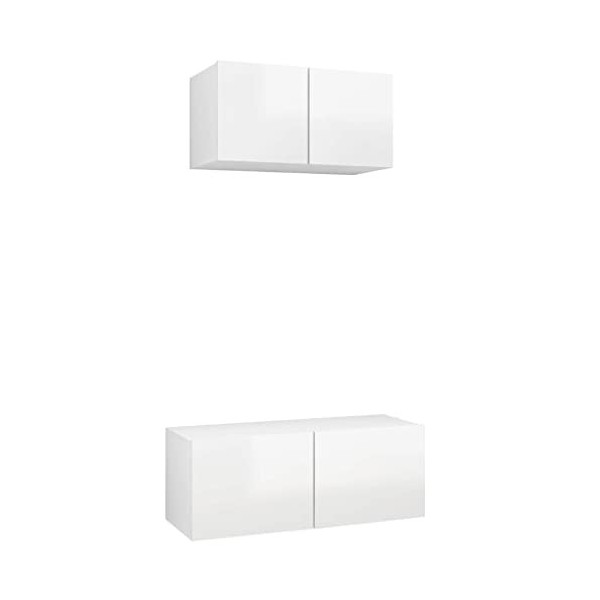 vidaXL Ensemble de Meubles TV 2 pcs Centres de Divertissement Armoires Multimédia Meubles de Salle de Séjour Intérieur Sonoma