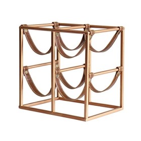 Casier à vin en métal, décoration de Bureau pour la Maison, casier à vin créatif en Cuir Or 