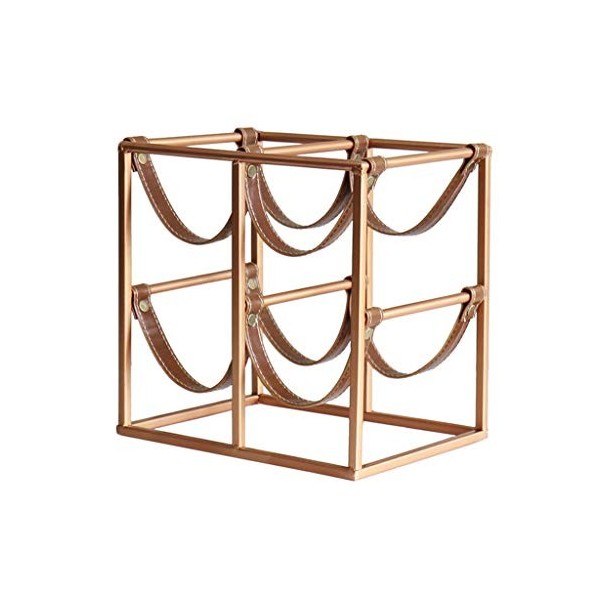 Casier à vin en métal, décoration de Bureau pour la Maison, casier à vin créatif en Cuir Or 