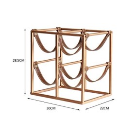 Casier à vin en métal, décoration de Bureau pour la Maison, casier à vin créatif en Cuir Or 