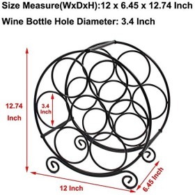 ANSNOW Casier À Vin - Casier À Vin de Table 7 Bouteilles pour Le Stockage du Vin - Casier À Vin Moderne en Métal Noir - Casie