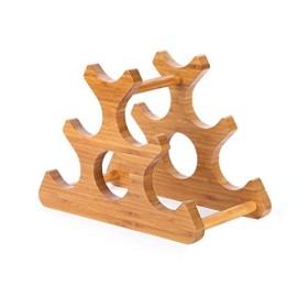 SOVORM Casier à vin Casier à vin en Bois Naturel sur Pied Porte-Bouteilles de vin ménager Décoration créative 6 Bouteilles C