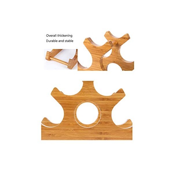 SOVORM Casier à vin Casier à vin en Bois Naturel sur Pied Porte-Bouteilles de vin ménager Décoration créative 6 Bouteilles C