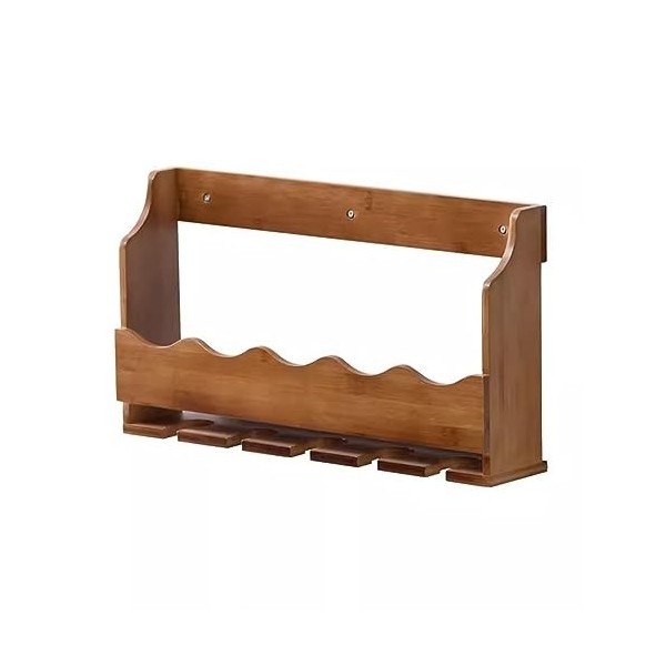 Casier à vin 6 Bouteilles, Meuble de Bar en Bambou, étagère Murale, Utilisation pour la Cuisine, Le Bar, Le Garde-Manger, la 