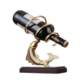 MOOWI Carpe Base en Bois Massif casier à vin Pendentif Porte-Bouteille de vin Bar à vin Armoire créative casier à vin Organis