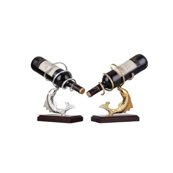 MOOWI Carpe Base en Bois Massif casier à vin Pendentif Porte-Bouteille de vin Bar à vin Armoire créative casier à vin Organis