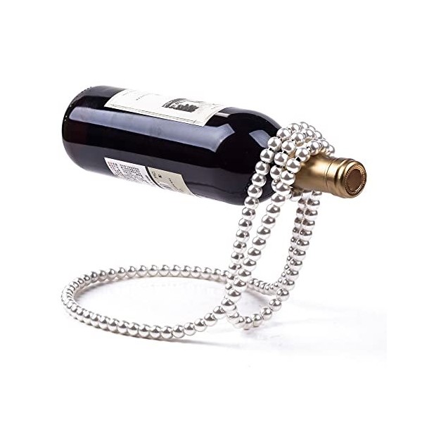 Casier à vin Collier de Perles dorées Casier à vin en Acier Inoxydable Piédestal à vin Support à Pince Suspension Champagne P