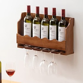 ELLiat Casier à vin Mural casier à vin Mural en Bois casier à vin Mural à 3 Couches Armoire à vin Murale Support de Tige