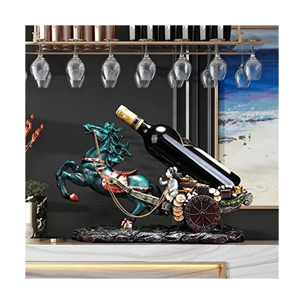 Casier à vin Statue de casier à vin en résine, décoration de Maison, Bureau, Cheval Amoureux, Ornements de Table à Manger, Ar