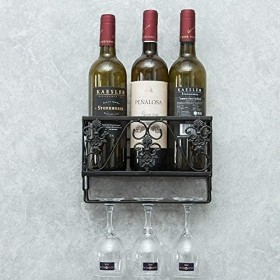 ANSNOW Casier À Vin En Fer Suspendu, Casier À Verres À Vin Pour La Maison, Casier Haut, Casier À Vin, Mur À LEnvers, Casier 