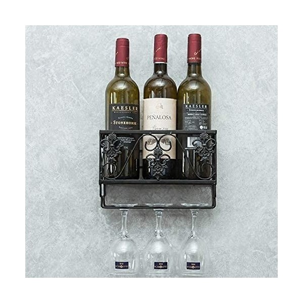 ANSNOW Casier À Vin En Fer Suspendu, Casier À Verres À Vin Pour La Maison, Casier Haut, Casier À Vin, Mur À LEnvers, Casier 