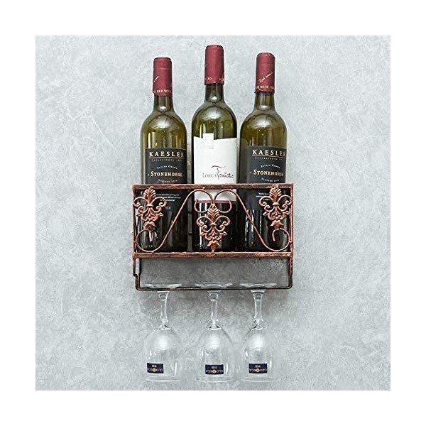 ANSNOW Casier À Vin En Fer Suspendu, Casier À Verres À Vin Pour La Maison, Casier Haut, Casier À Vin, Mur À LEnvers, Casier 