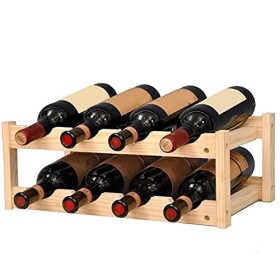 WaLdor Casier à vin Casier à vin Rouge Domestique, Ornements créatifs en Bois, Support de Rangement de Bouteilles de vin, Por