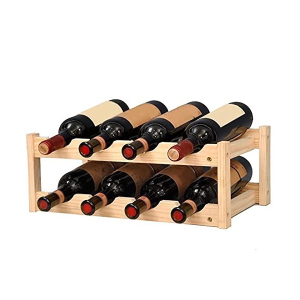 WaLdor Casier à vin Casier à vin Rouge Domestique, Ornements créatifs en Bois, Support de Rangement de Bouteilles de vin, Por