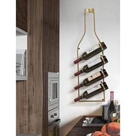 ANSNOW Casier À Vin Rétro Mural avec Cadre en Verre À Vin, Présentoir À Vin en Fer Forgé, Casier À Vin de Restaurant de Cuisi