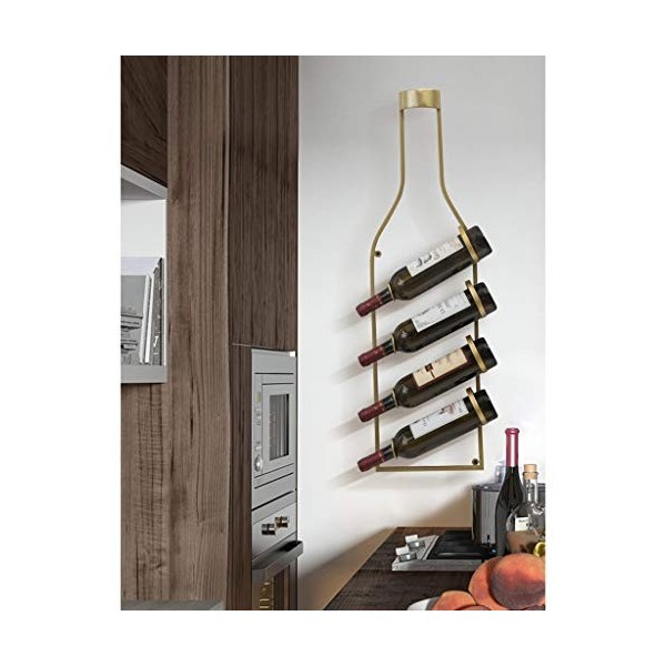 ANSNOW Casier À Vin Rétro Mural avec Cadre en Verre À Vin, Présentoir À Vin en Fer Forgé, Casier À Vin de Restaurant de Cuisi